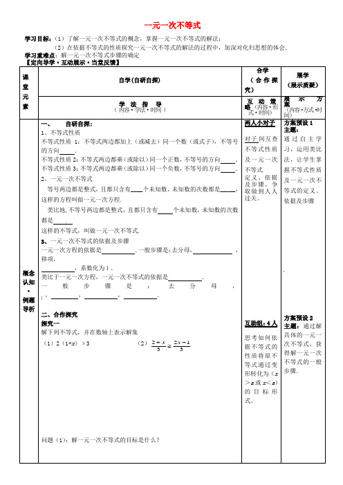 七年级数学下册 9.2 一元一次不等式导学案1(新版)新人教版(5)