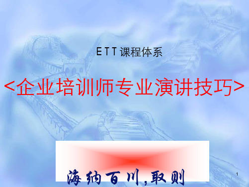 企业培训师专业演讲技巧