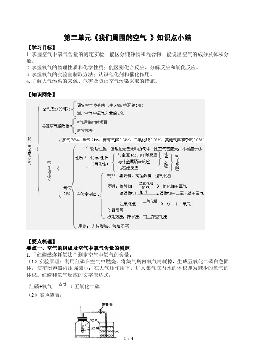 第二单元《我们周围的空气 》知识点小结