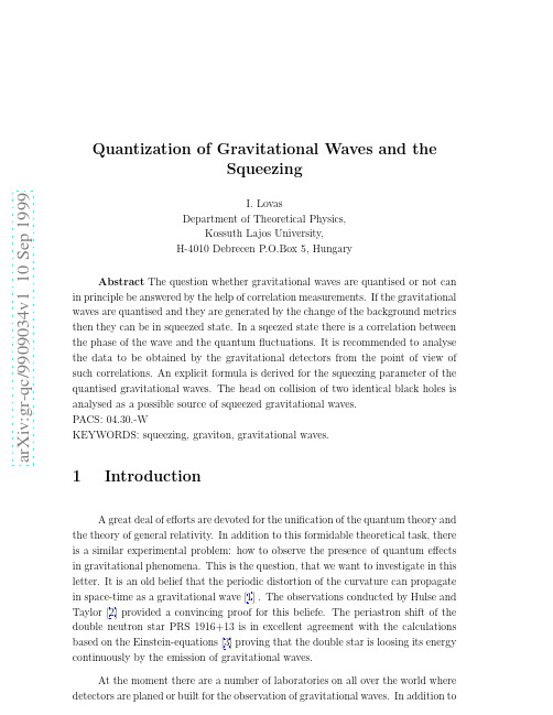 Quantization of Gravitational Waves and Squeezing