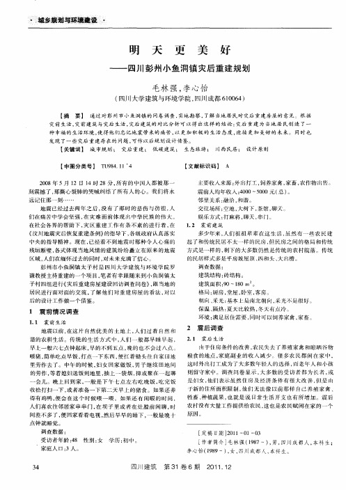 明天更美好——四川彭州小鱼洞镇灾后重建规划
