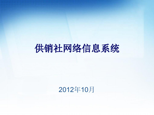 供销社网络信息系统PPT课件