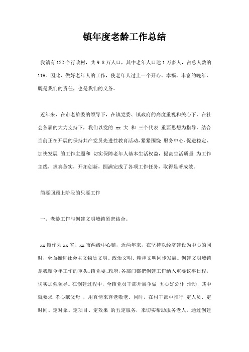 镇老龄工作总结