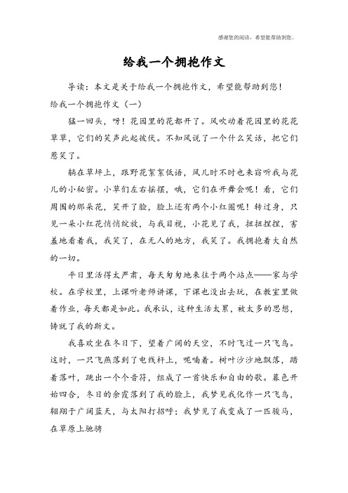 给我一个拥抱作文