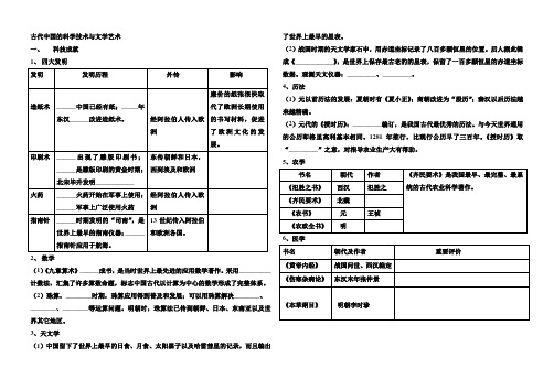 古代中国的科学技术与文学艺术