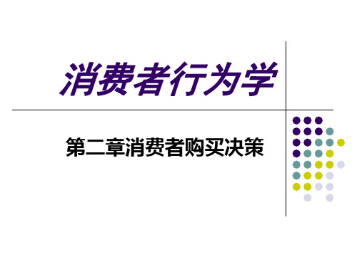 消费者行为学第二章消费者购买决策
