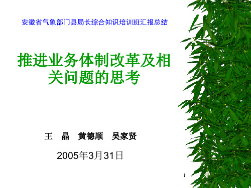 推进业务体制改革及相关问题的思考