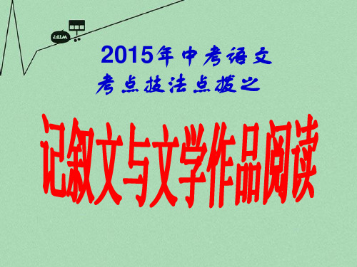 福建省龙岩市武平县十方中学中考语文 考点技法点拨 记叙文与文学作品阅读 第1课时课件