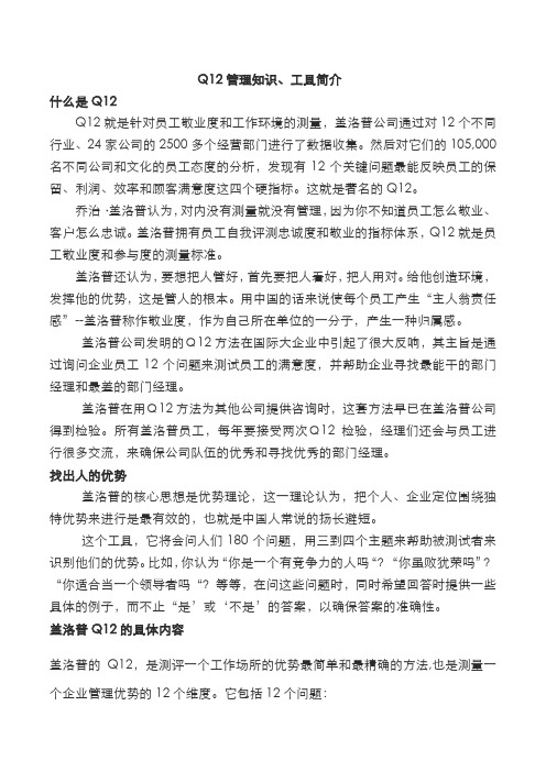 Q12管理工具(基层管理者的好帮手)