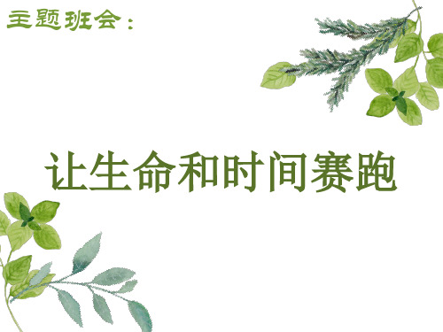 让生命和时间赛跑主题班会