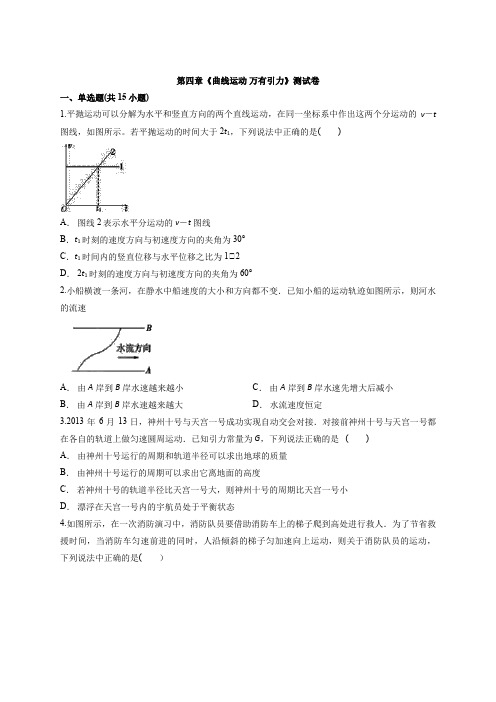 2020届高中物理鲁教版高考第一轮专题复习 第四章《曲线运动 万有引力》考试测试卷