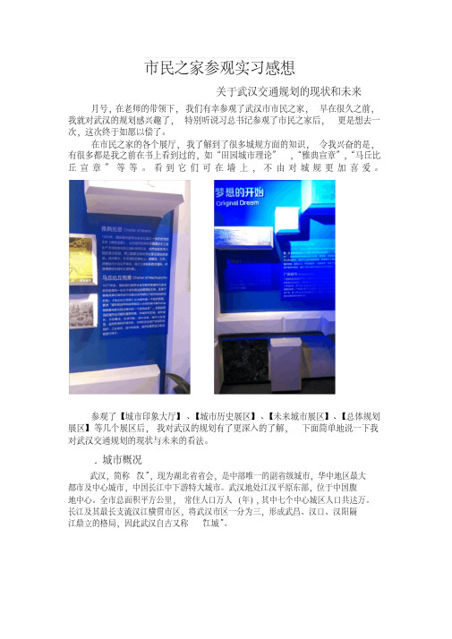 关于武汉交通规划的现状和未来