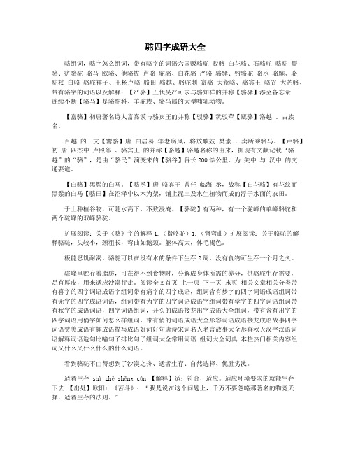 驼四字成语大全