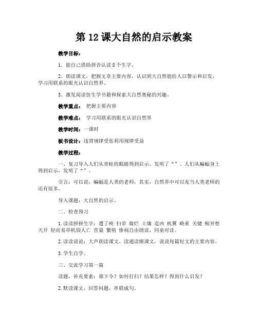 第12课大自然的启示教案