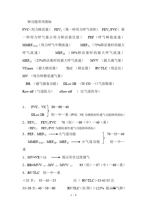 《肺功能指标》word版参考模板