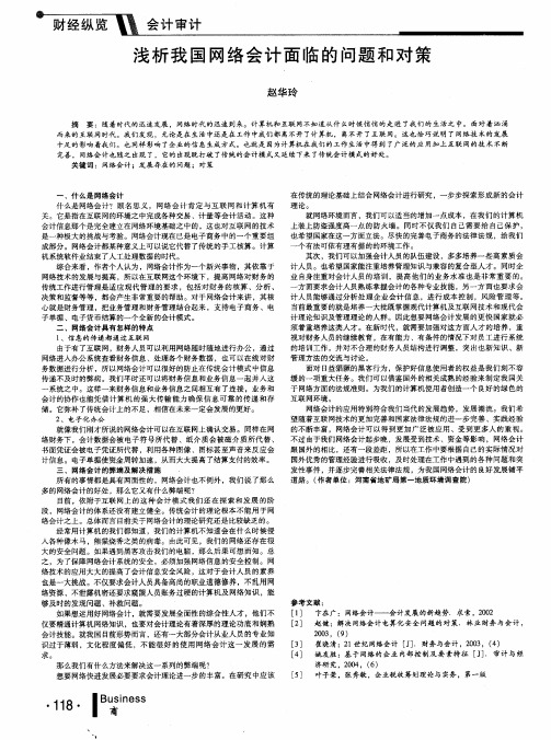 浅析我国网络会计面临的问题和对策