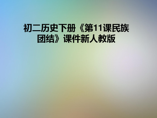 初二历史下册《第11课民族团结》课件新人教版