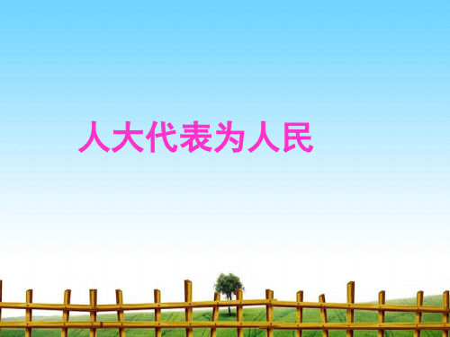 【最新】课件-九年级政治第九课第二、三节人大代表为人民人民版PPT