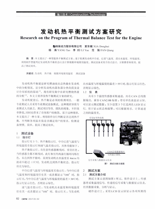 发动机热平衡测试方案研究