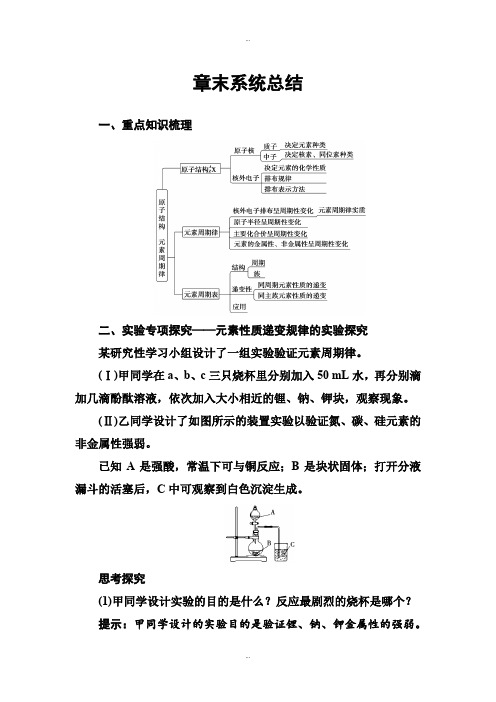 最新鲁科版高中化学必修2练习：第1章 系统总结 Word版含解析