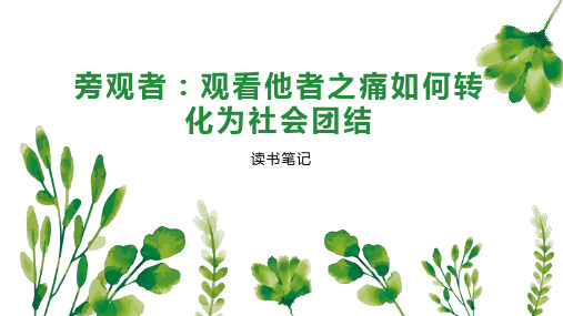 旁观者：观看他者之痛如何转化为社会团结