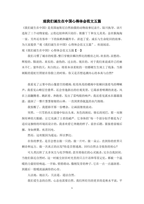 观我们诞生在中国心得体会范文五篇