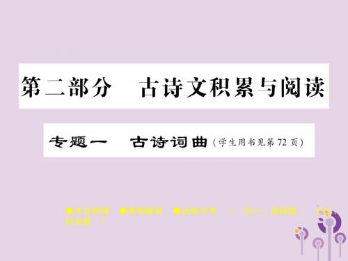 2018届中考语文复习第二部分古诗文积累与阅读专题一古诗词曲一课件20190219270