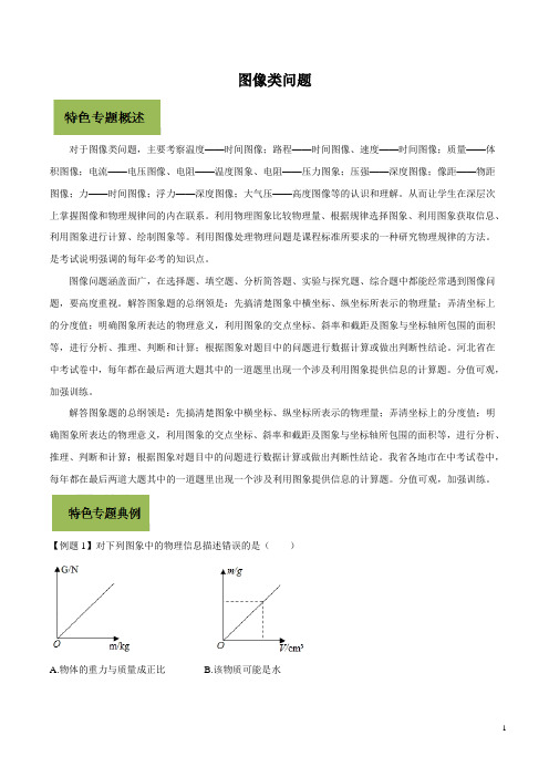 2020中考物理核心素养专题《图像类问题》(解析版)