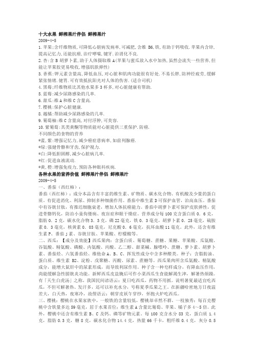 十大水果 鲜榨果汁伴侣 鲜榨果汁
