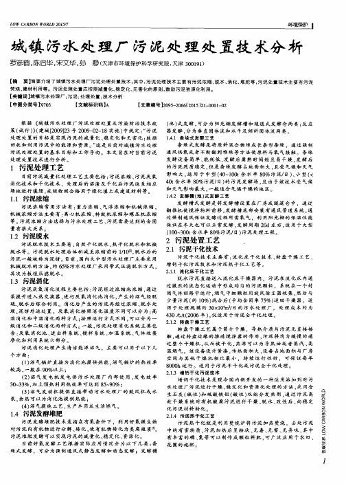城镇污水处理厂污泥处理处置技术分析
