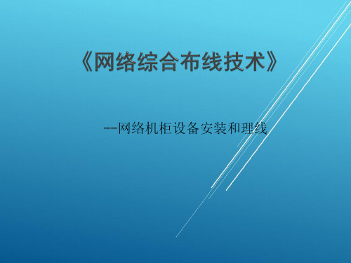 网络综合布线项目十八-任务三-网络机柜设备安装和理线