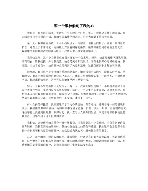 那一个眼神触动了我的心