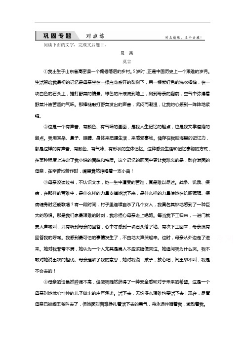 2019届高考语文(新课标,山东专用)一轮复习对点练 14-6 Word版含解析