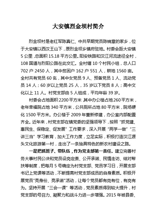 汉中市宁强县烈金坝村简介