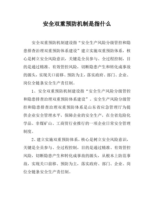 安全双重预防机制是指什么