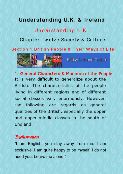 British People & Their Ways of Life