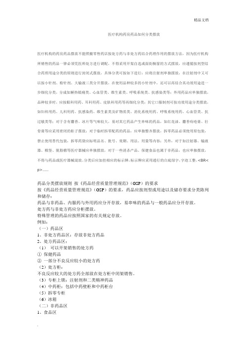 医疗机构药房药品如何分类摆放
