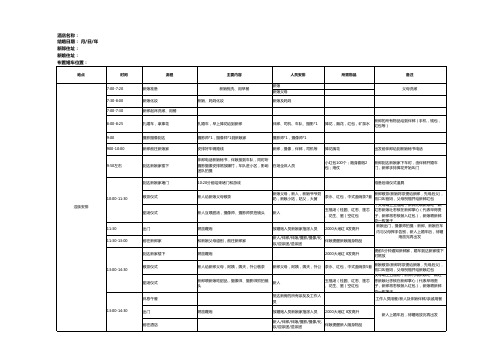 婚礼策划当天流程计划时间表模板表格下载(excel文档可修改)