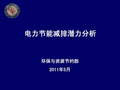 节能减排潜力分析(中电联讲座0530)
