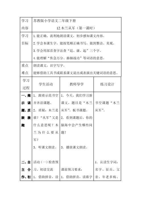 12.木兰从军(第一课时)