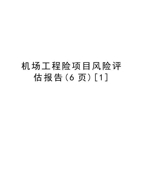 机场工程险项目风险评估报告(6页)[1]