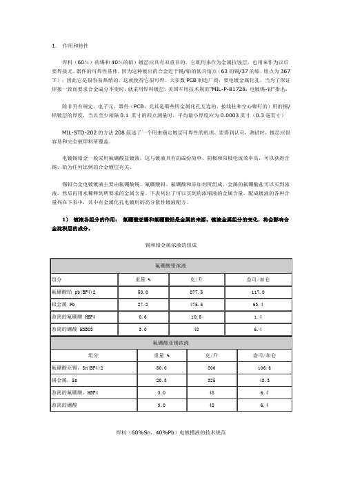 PCB电镀焊料(锡铅合金)工艺介绍