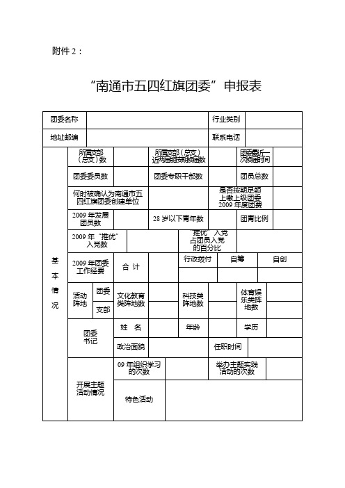 五四红旗团委申报表