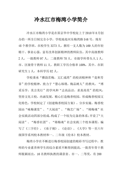 冷水江市梅湾小学简介1