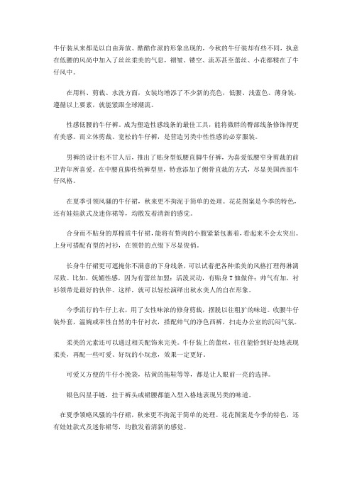 牛仔设计企划