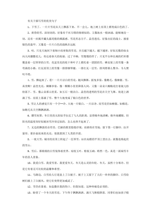 精选有关于描写雪的优美句子