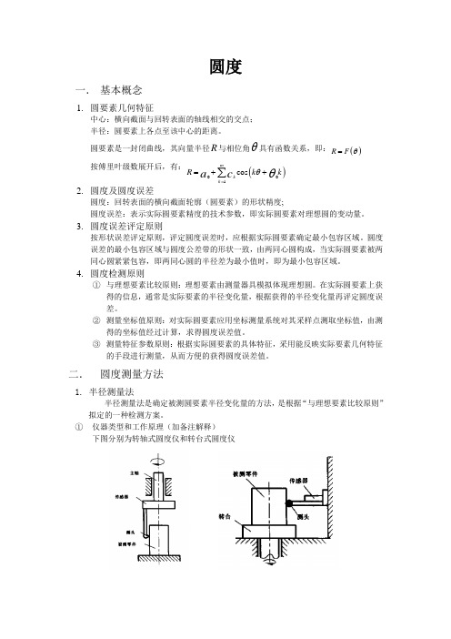 圆度,圆柱度及球度的测量及评价方法
