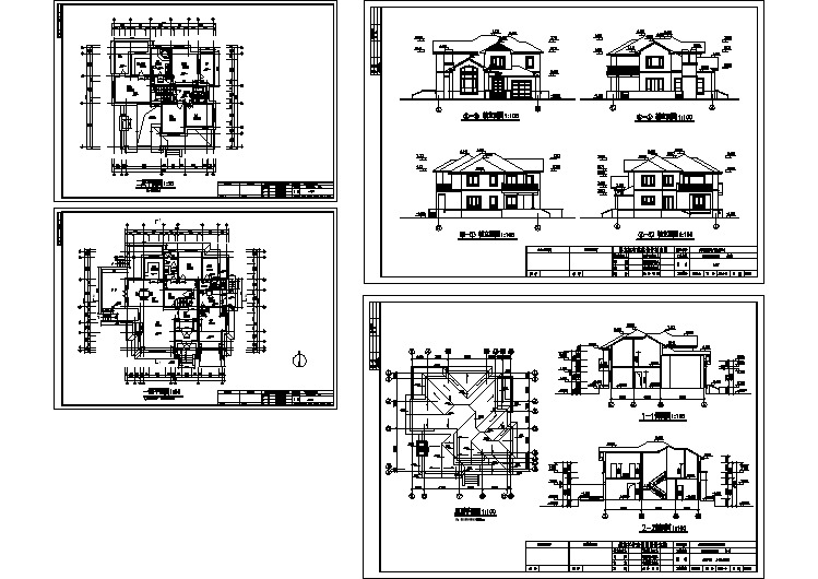 某哥特风格别墅建筑施工图(含效果图)