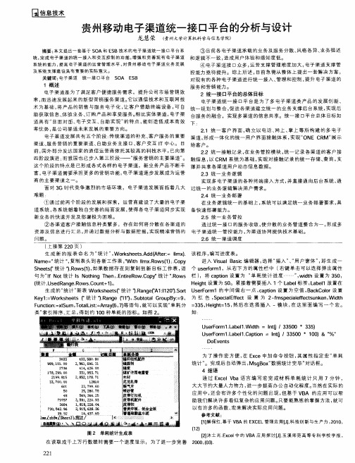 贵州移动电子渠道统一接口平台的分析与设计