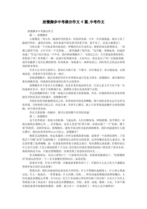 放慢脚步中考满分作文4篇_中考作文